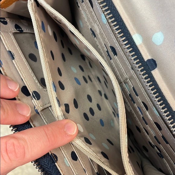 Thirty-One Blue and White Geometric Crossbody Bag - Picture 5 of 10